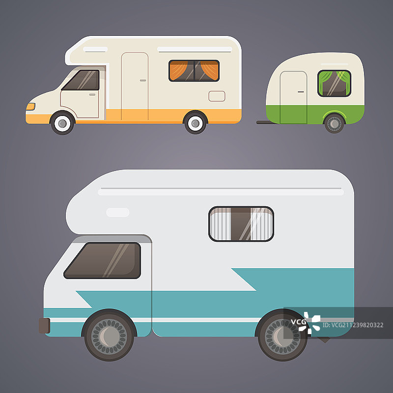 复古露营拖车合集图片素材