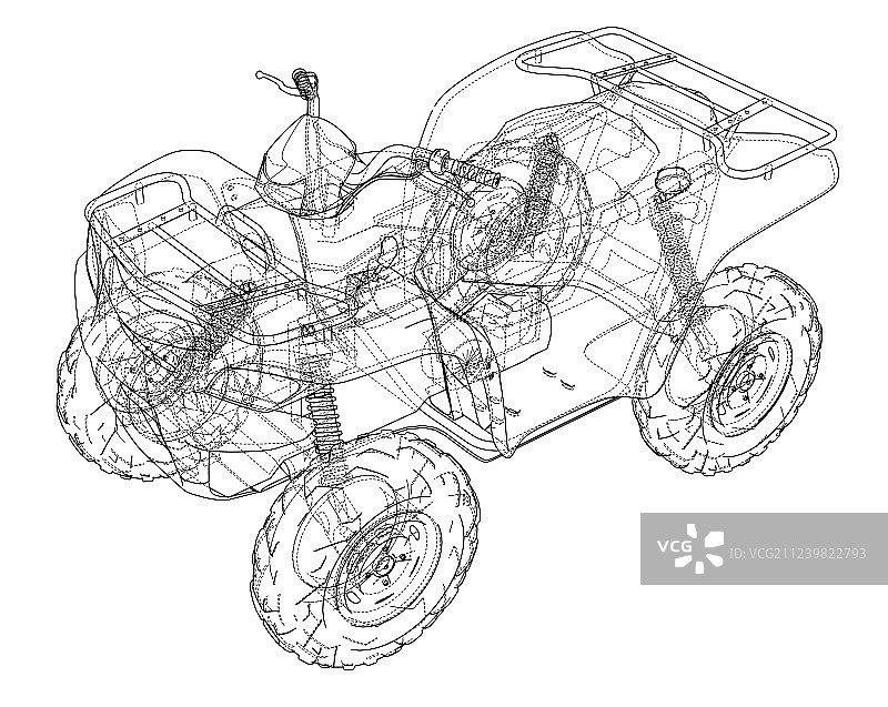 沙滩车四轮摩托概念轮廓图片素材