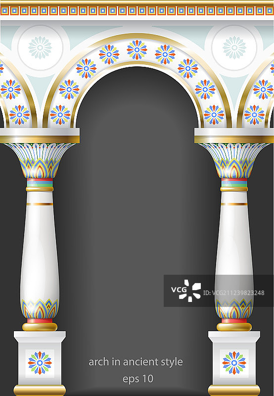 东方风格的精美古代拱门图片素材