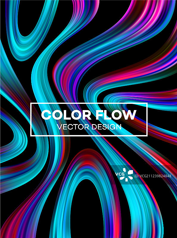 现代彩色流动海报波浪液体形状中图片素材