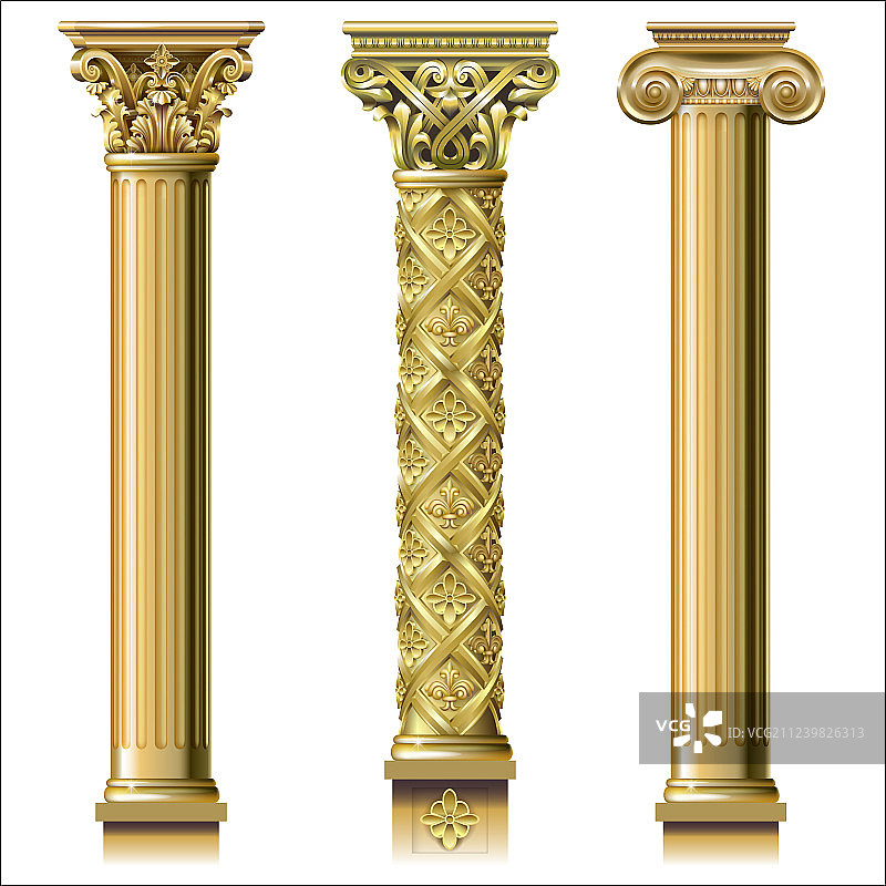 经典金色柱子图片素材