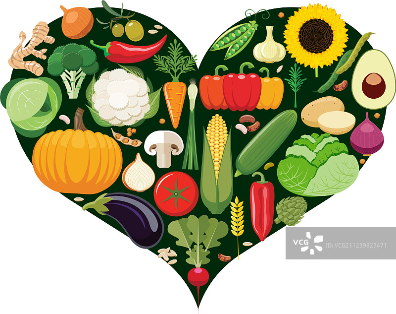 心形蔬菜图标图片素材