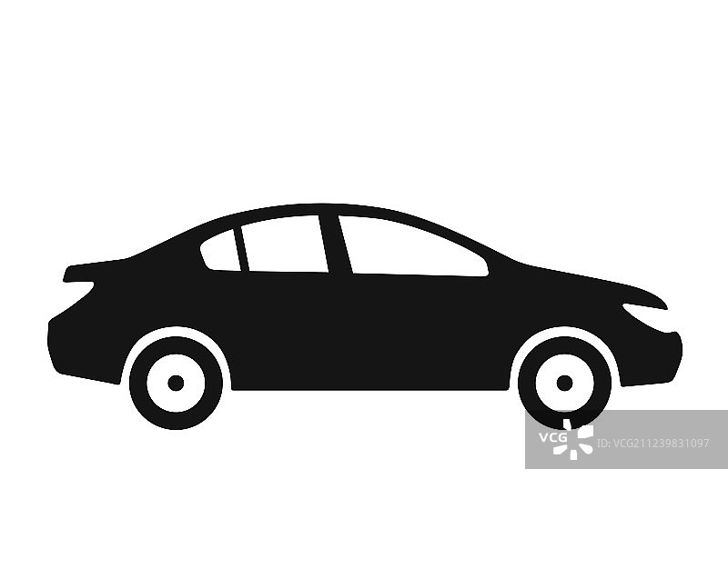 黑色轿车侧面图标图片素材