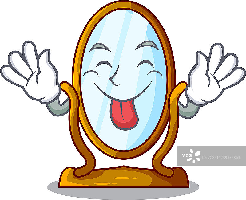 吐舌头的大穿衣镜吉祥物图片素材
