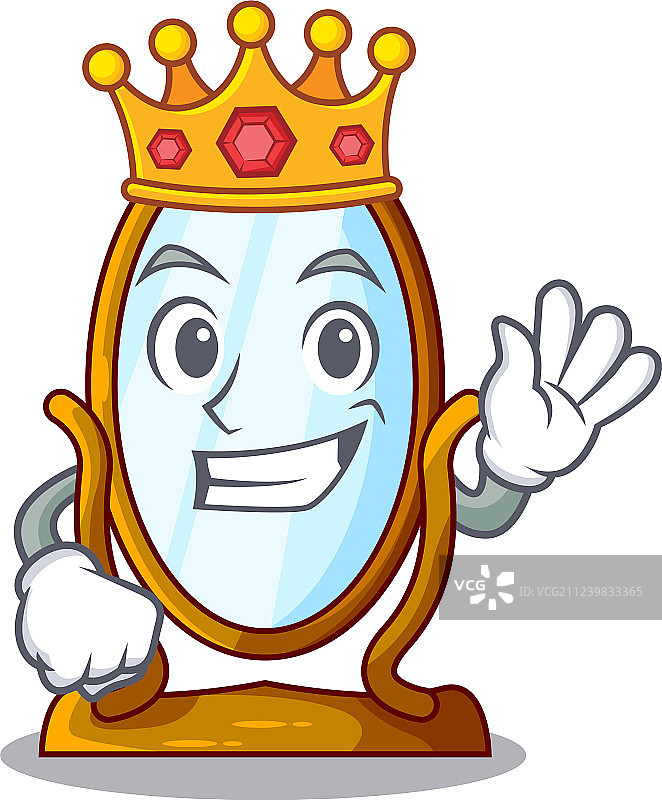 吉祥物上的国王大穿衣镜（已隔离）图片素材