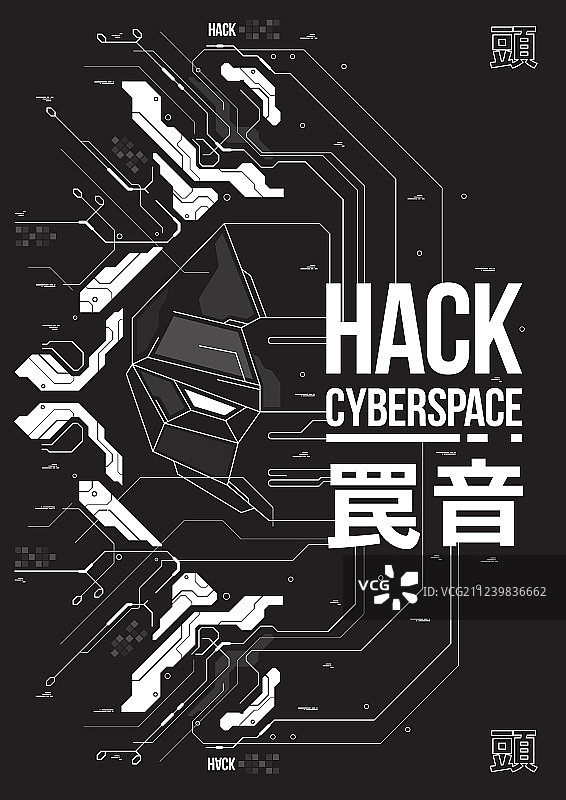 赛博朋克机器人头像科技海报图片素材