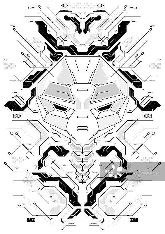 赛博朋克机器人头像科技海报图片素材