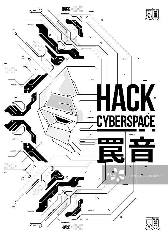 赛博朋克机器人头像科技海报图片素材