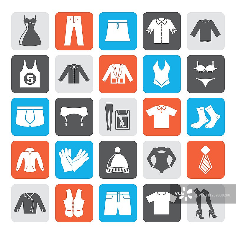 服装和时尚系列剪影图标图片素材