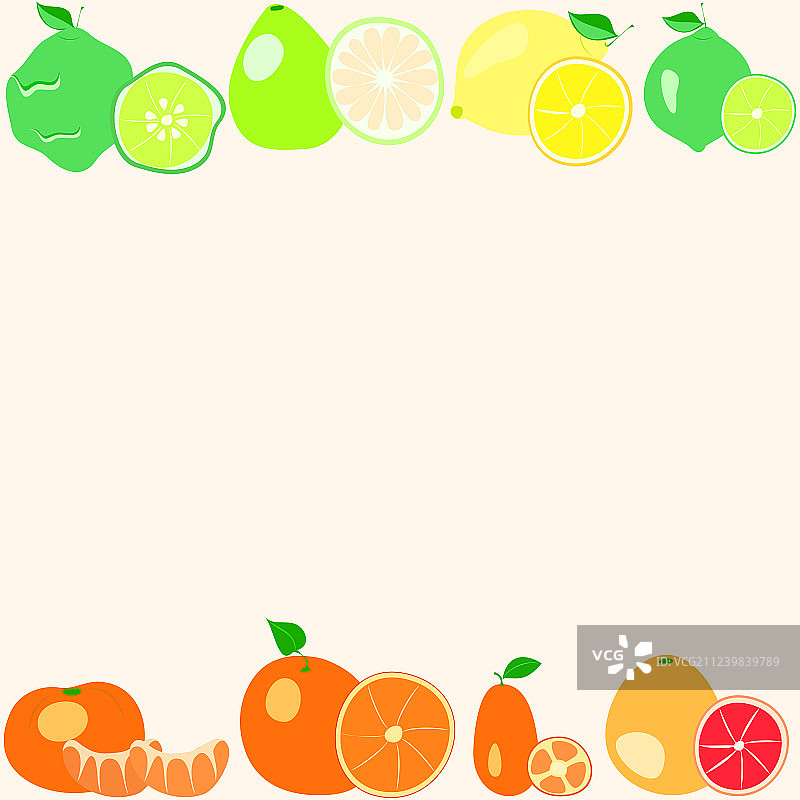浅色背景上的柑橘类水果图片素材