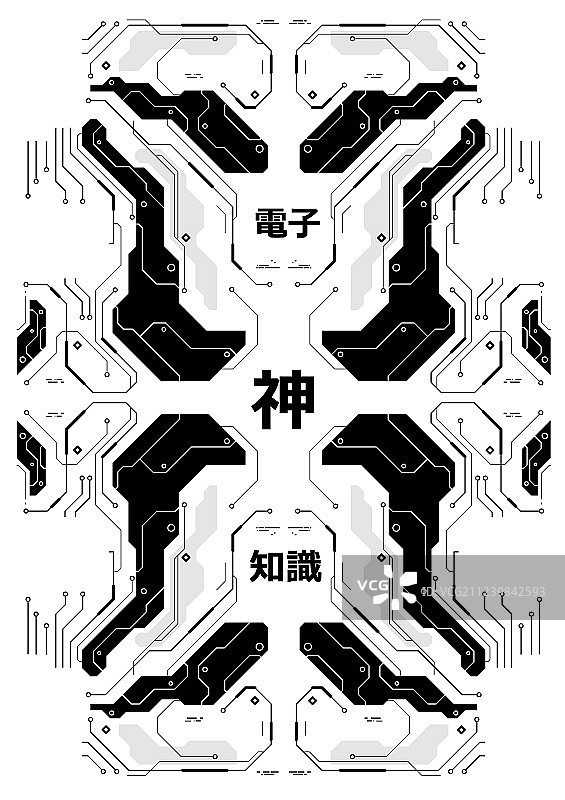 日式赛博朋克未来主义海报图片素材