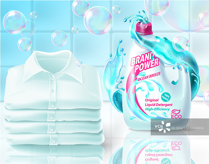 逼真的洗衣粉促销banner图片素材