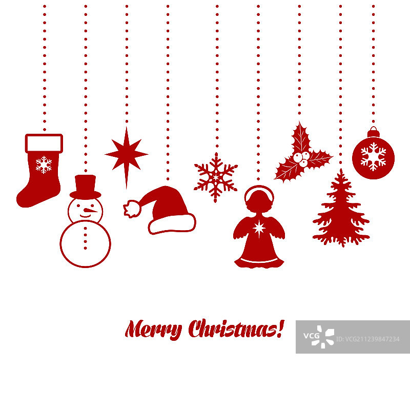 含装饰品的圣诞贺卡图片素材