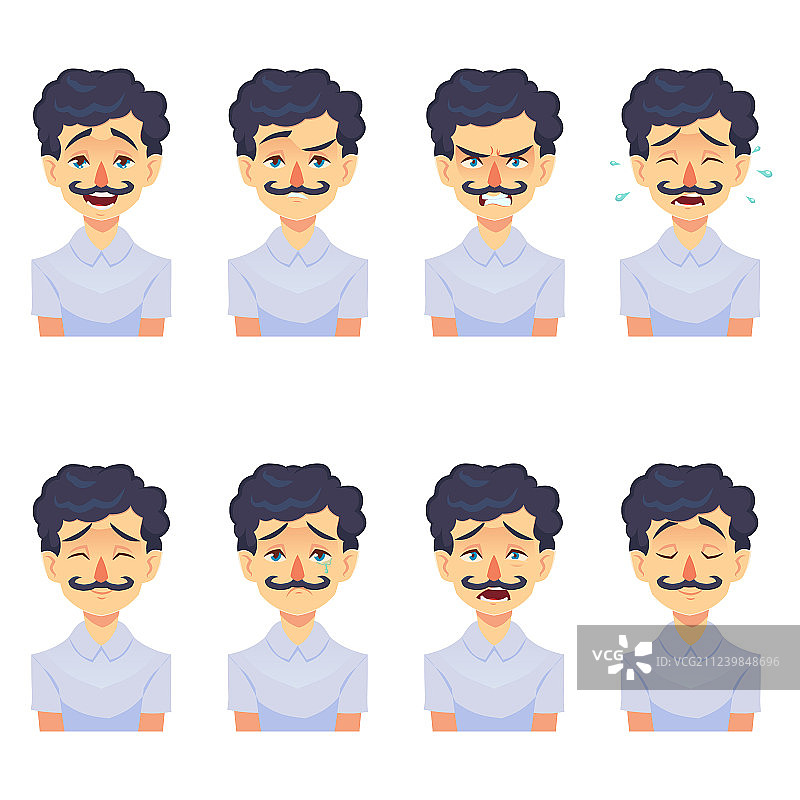 男性面部表情头像合集图片素材