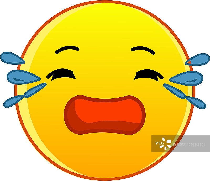 哭泣的黄色表情符号卡通图标图片素材