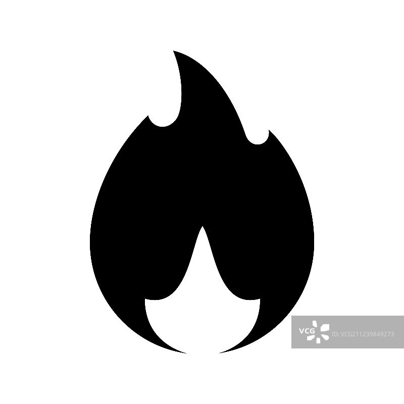 火焰黑色图标白色背景图片素材