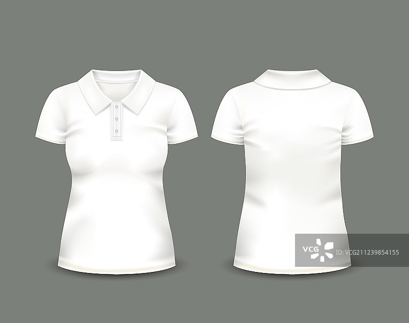 女士白色POLO衫短袖图片素材