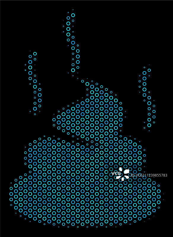 半色调圆圈组成的马赛克气味图标图片素材