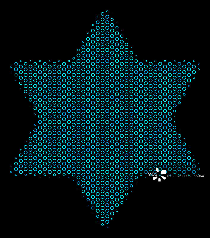 半色调的六角星组合图标图片素材