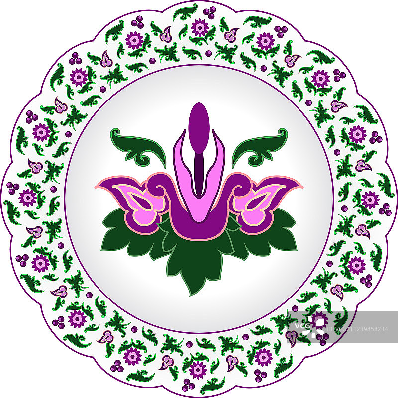 传统风格的华丽装饰瓷盘图片素材