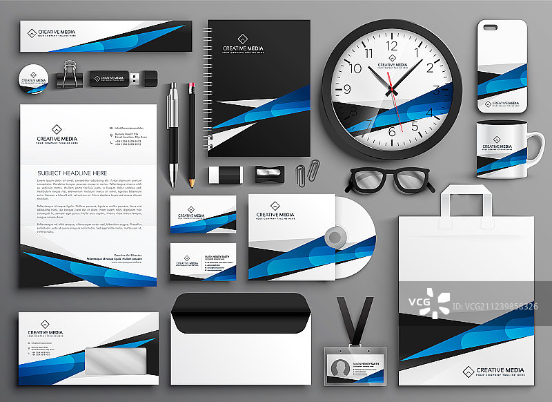 全套商务文具配套设计图片素材