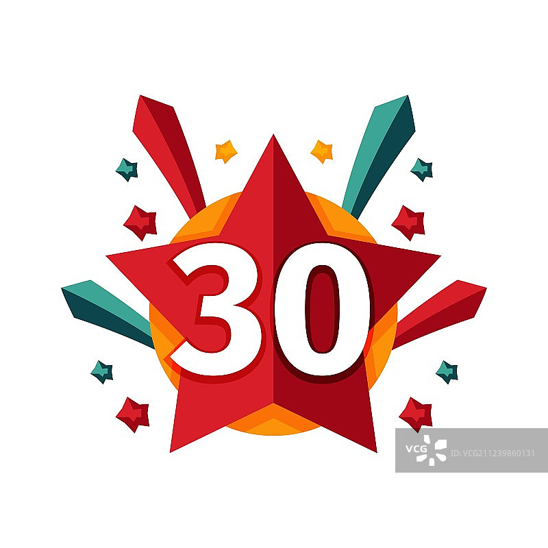 快乐三十岁生日徽章图标图片素材