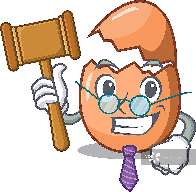 吉祥物上的法官打破鸡蛋图片素材