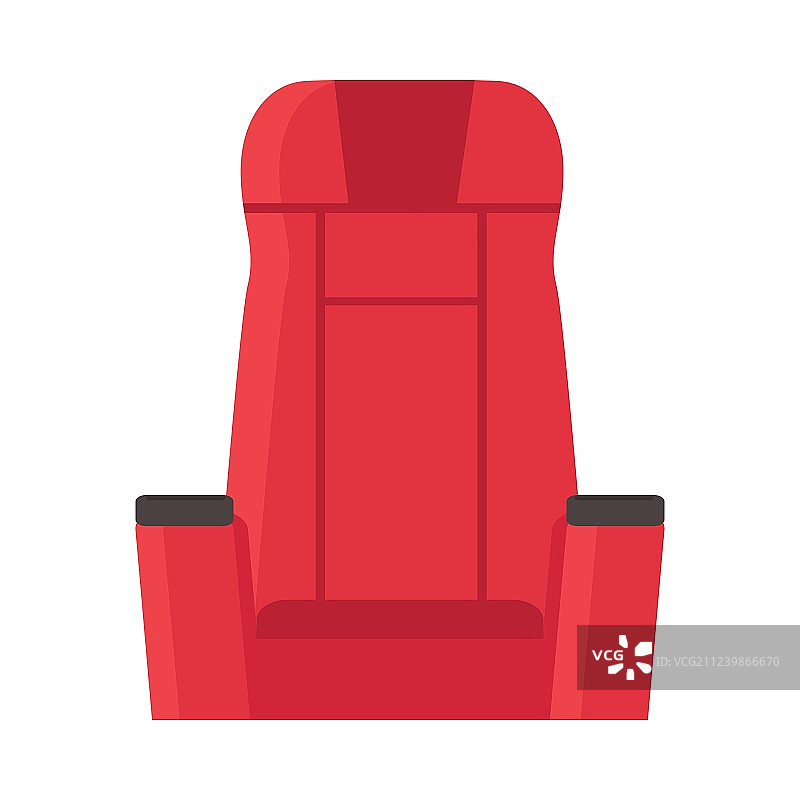 影院红色天鹅绒座椅白色扶手椅图片素材