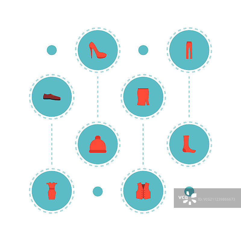 一套衣服图标与背心平风格符号图片素材