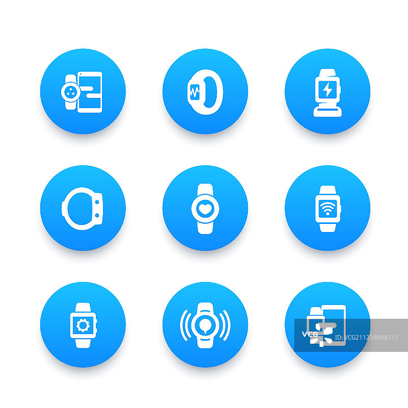 可穿戴设备智能手表图标集图片素材