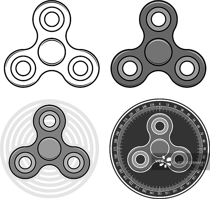 指尖陀螺玩具组合隔离图标图片素材