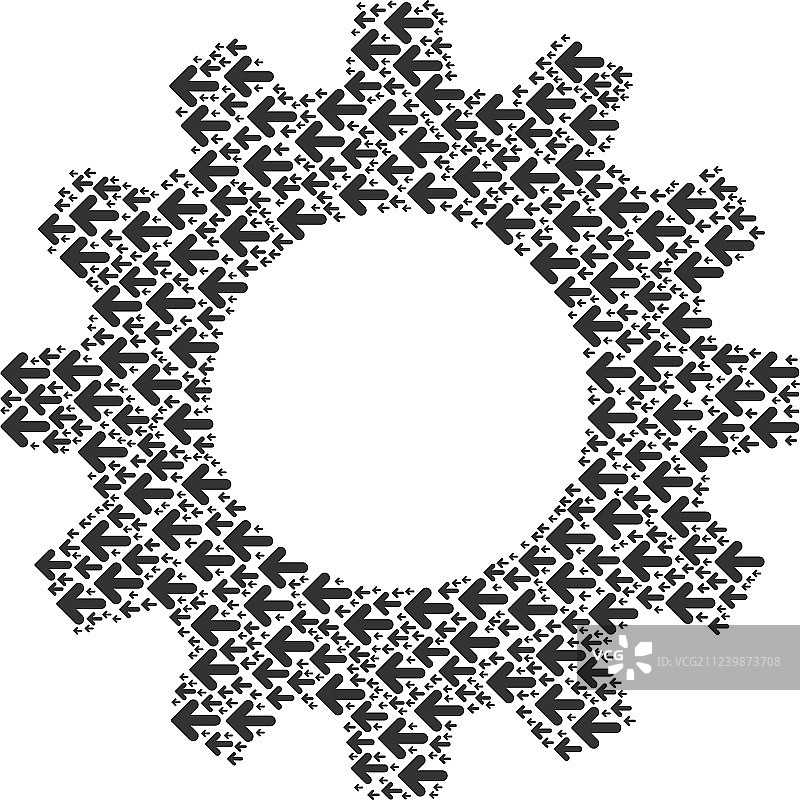 箭头向左图标的齿轮拼贴图片素材