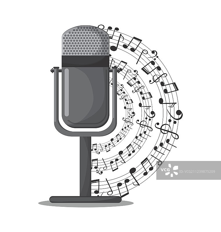 麦克风和音符设计图片素材