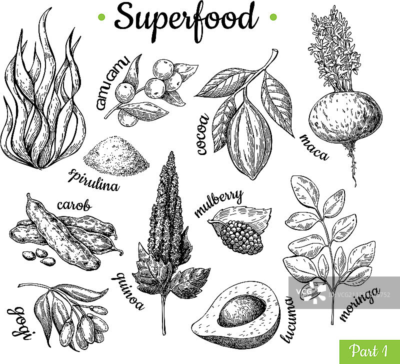 手绘超级食品图片素材