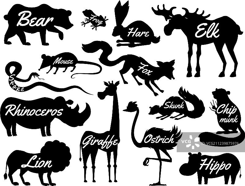 野生动物剪影图片素材