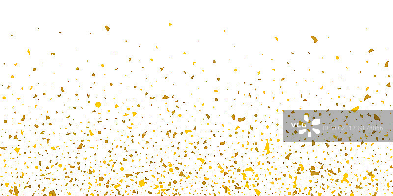 白色背景上的金色闪光五彩纸屑图片素材