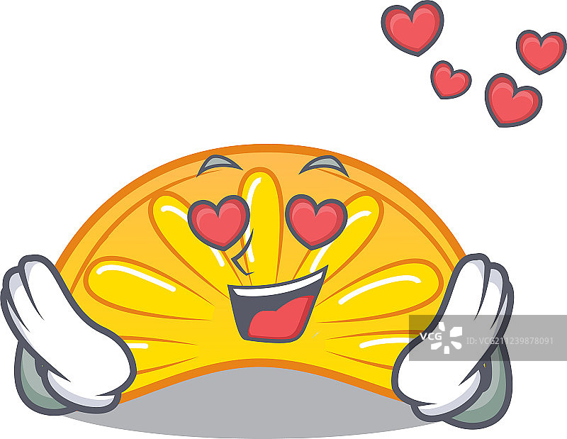 恋爱中的橙色果冻糖吉祥物卡通图片素材