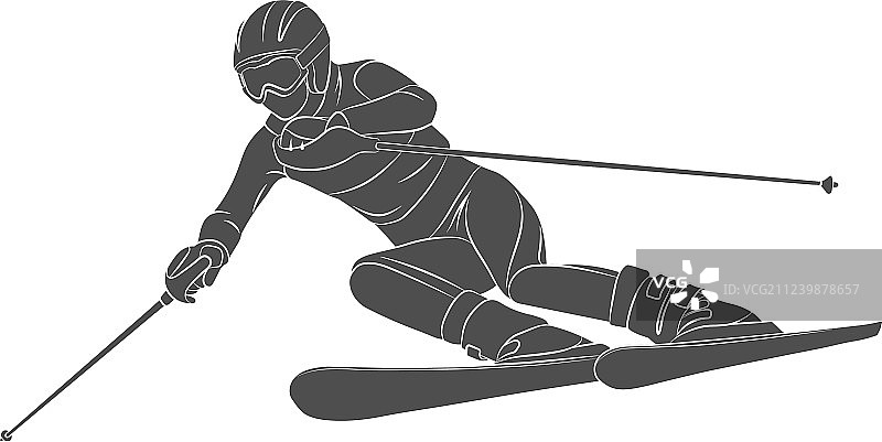 冬季滑雪障碍运动员图片素材