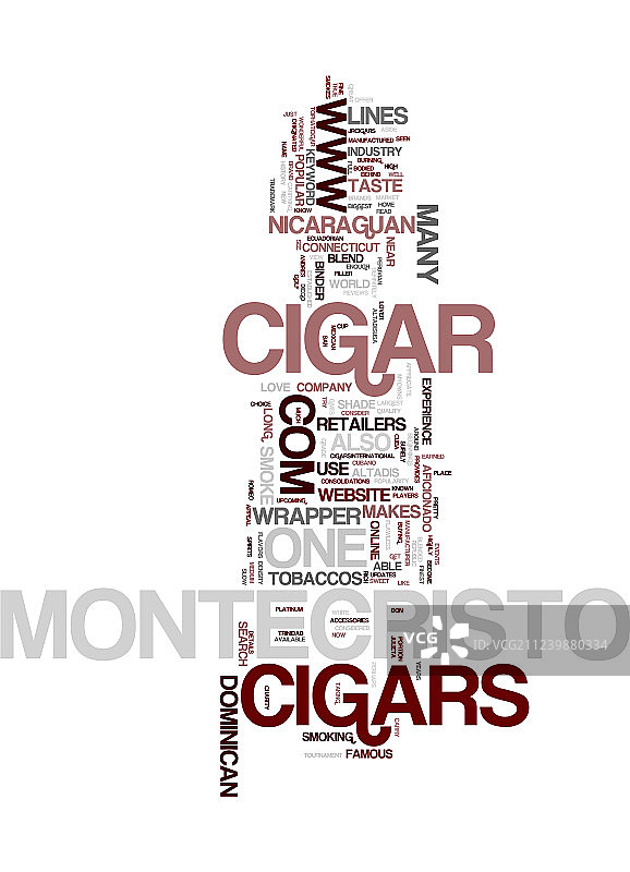 蒙特克里斯托雪茄文字背景词云图片素材