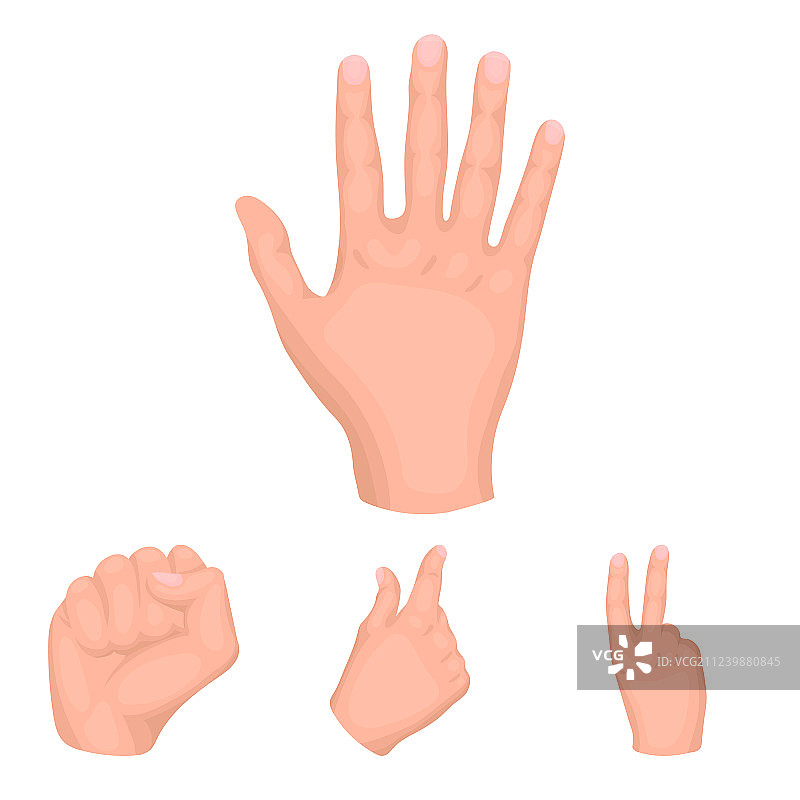 张开的拳头胜利手势合集图片素材