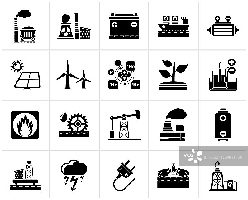 黑色电力能源图标图片素材