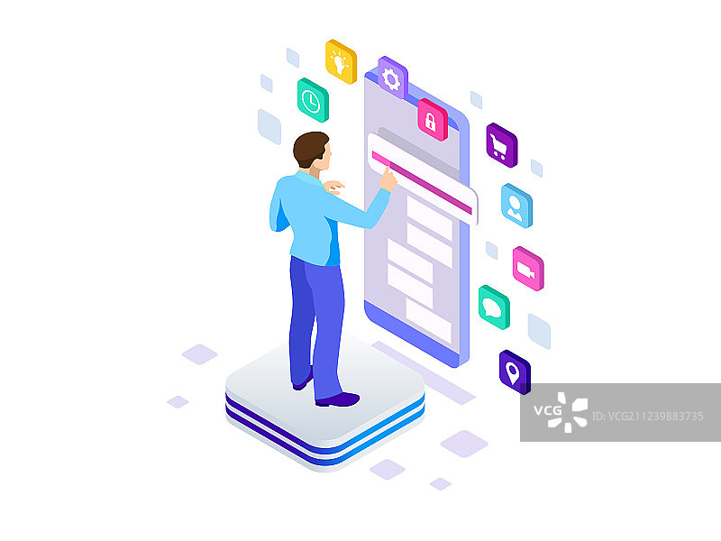 2.5D软件开发程序员工作场景图片素材