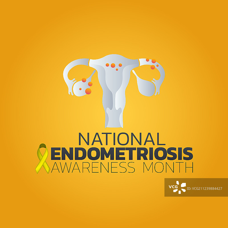 国家子宫内膜异位症宣传月图标图片素材
