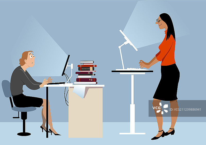 站立式办公桌的优点图片素材