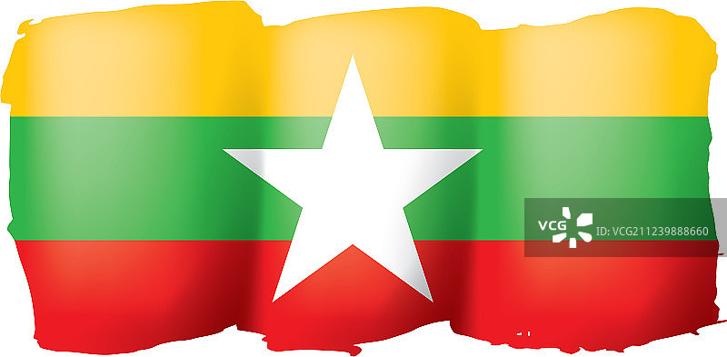 缅甸国旗上有白色图片素材