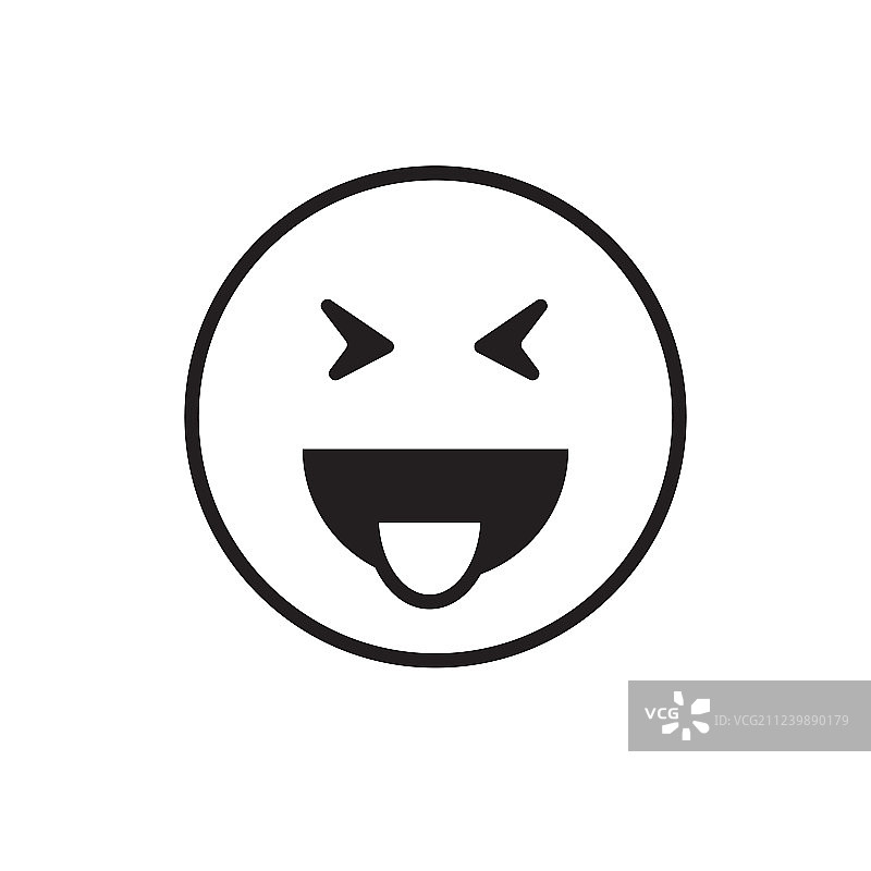 吐舌头的微笑卡通脸，积极的人们图片素材