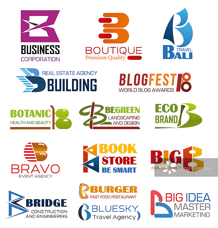 B字母商业公司品牌标识图片素材