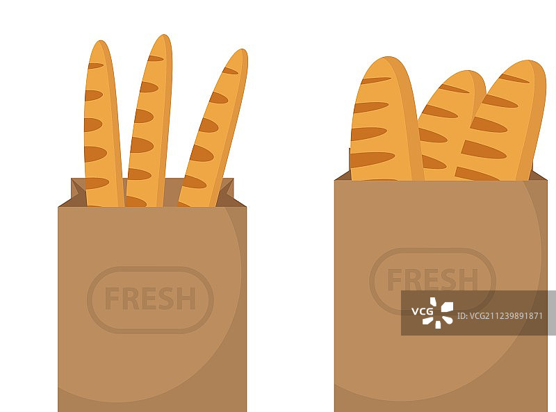 纸袋里的面包，法棍面包图片素材