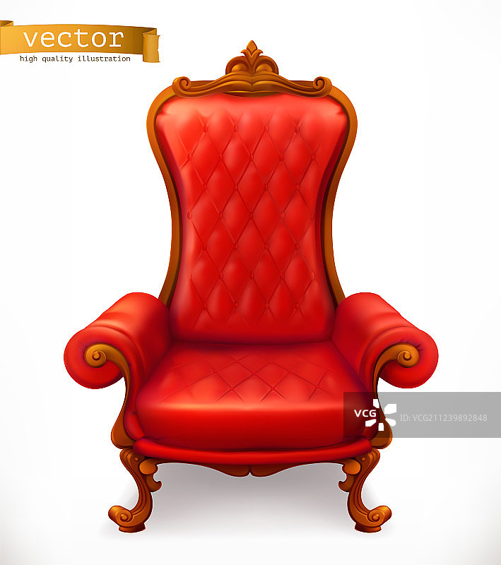 皇家椅子3D图标图片素材
