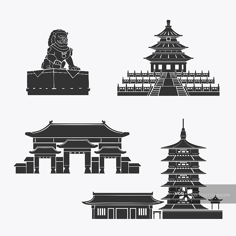 中国历史建筑标志合集图片素材